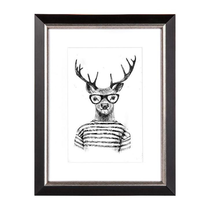 Fotolijst Salieri Zwart/Zilver 40x50 cm, Huis en Inrichting, Woonaccessoires | Lijsten, Verzenden