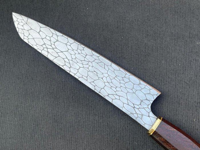 Custom Wooden-Handle Longblade - Couteau de table - Acier,, Antiek en Kunst, Antiek | Keukengerei