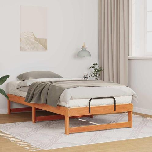 vidaXL Bedombouw met Draaghandvatten Bruin Massief, Huis en Inrichting, Slaapkamer | Bedden, Nieuw, Verzenden