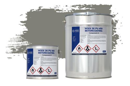 Wixx 2K PU 450 Betoncoating RAL 7023 | Betongrijs 10L, Doe-het-zelf en Bouw, Verf, Beits en Lak, Nieuw, Verzenden