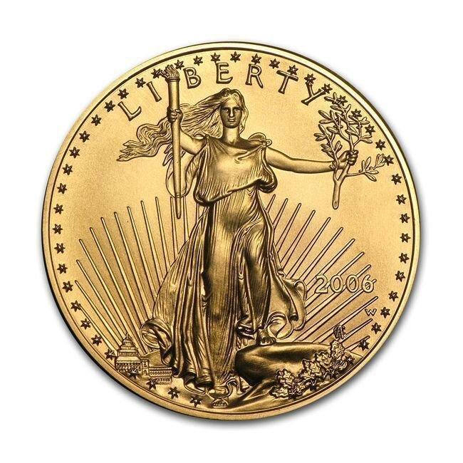Verenigde Staten. 2006 1 oz $50 USD American Burnished Gold, Postzegels en Munten, Edelmetalen en Baren