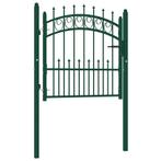 vidaXL Poort met speerpunten 104x97 cm staal groen, Tuin en Terras, Verzenden, Nieuw