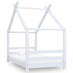 vidaXL Kinderbedframe massief grenenhout wit 80x160 cm, Kinderen en Baby's, Verzenden, Nieuw