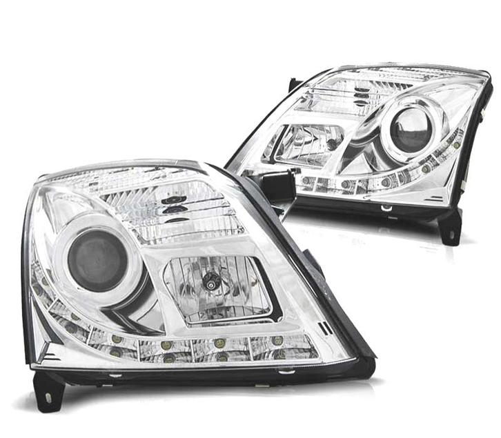 Phares Pour Opel Vectra C 02-05 Xenon Daylight Led Drl Chrom, Auto-onderdelen, Verlichting, Verzenden