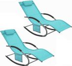 2eChoix | SoBuy - 2 Chaises de jardin - bleu - 141x62x86 cm, Tuin en Terras, Ophalen of Verzenden, Nieuw