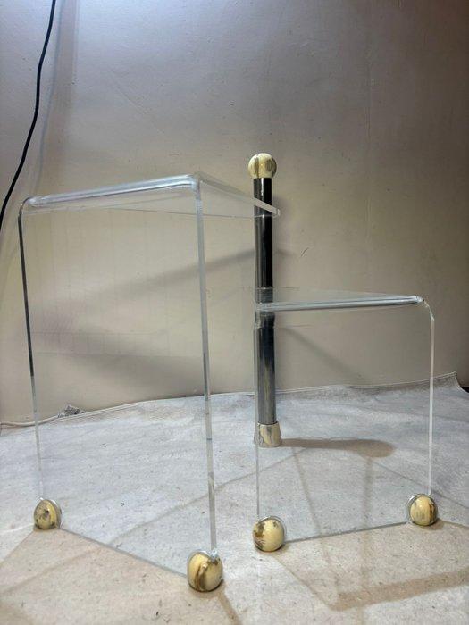 Bijzettafel - Glas - Vintage Plexiglas, Antiek en Kunst, Kunst | Designobjecten