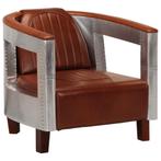 vidaXL Fauteuil luchtvaartstijl echt leer bruin, Verzenden, Nieuw
