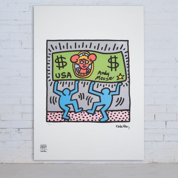 Keith Haring – Offset Lithografie, 50×70 cm, Gecertificeerd, Antiquités & Art, Art | Lithographies & Sérigraphies