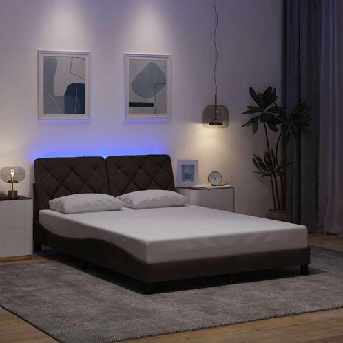 vidaXL Bedframe met LED zonder matras 120x200 cm stof, Huis en Inrichting, Slaapkamer | Bedden, Nieuw, Verzenden