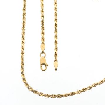 Gouden gedraaide schakel ketting | 42,5 cm (gouden ketting) beschikbaar voor biedingen