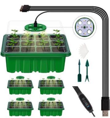 Set van 5 seed starter box met kweeklamp en digital control