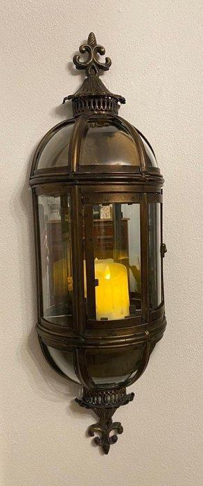 Lantaarn - Metaal, Glas - Muurlantaarn - 65 cm, Antiquités & Art, Curiosités & Brocante