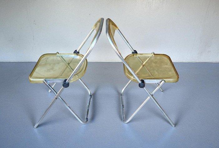2 Inn - Chaise (2) - Acier, plexiglas - 1970, Antiek en Kunst, Antiek | Meubels | Stoelen en Sofa's