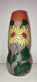 VERRERIE DE LEUNE (1861-1930), enamelled vase decorated
