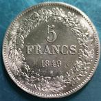 België. Leopold I. 5 Francs 1849, cleaned and tooled., Postzegels en Munten, Munten | Nederland