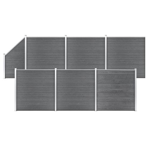 vidaXL Schuttingset 6 vierkant en 1 schuin 1138x186 cm HKC, Tuin en Terras, Tuinhekken en Hekwerk, Nieuw, Verzenden