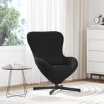 vidaXL Donkergrijze Fauteuil Zwart Standaard Kunstleer, Huis en Inrichting, Verzenden, Nieuw