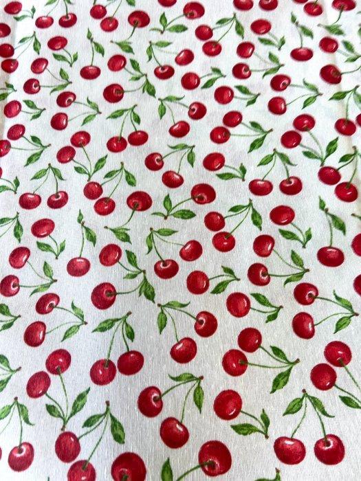 Tissu à motif cerises exclusif en double hauteur sans, Antiek en Kunst, Antiek | Tapijten, Tafelkleden en Textiel