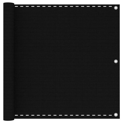 vidaXL Balkonscherm 90x500 cm HDPE zwart, Jardin & Terrasse, Parasols, Envoi