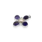 Hanger - 18 karaat Witgoud - 0.30ct. tw. Amethist - Diamant