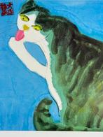 Walasse Ting - Gatto Fondo Blu, Antiek en Kunst