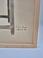 Peinture au charbon dessinée à la main dun bonsaï sur bois