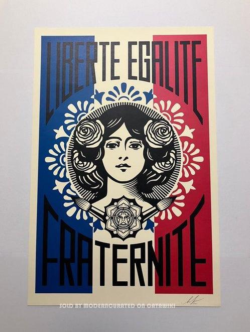 Shepard Fairey (OBEY) - Liberté, Egalité, Fraternité -, Antiek en Kunst, Kunst | Tekeningen en Fotografie