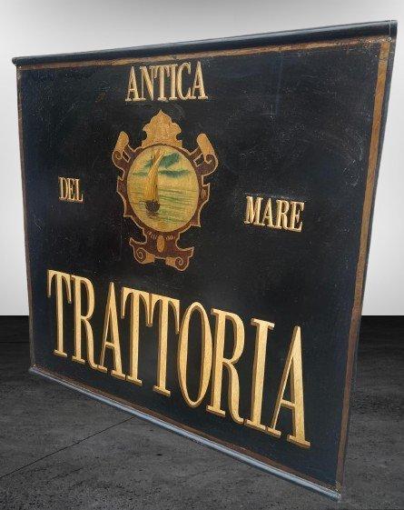 Reclamebord - IJzer, ANTICA TRATTORIA DEL MARE, Antiek en Kunst, Curiosa en Brocante