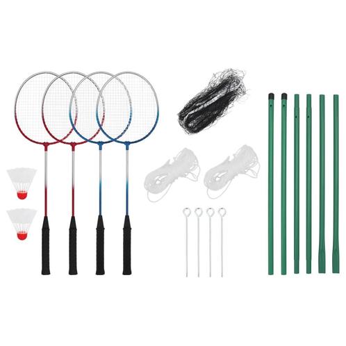 vidaXL Set de badminton avec 4 raquettes et filet, Sports & Fitness, Badminton, Neuf, Envoi