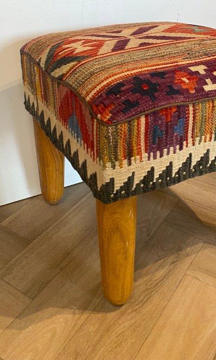 Pouf - Bois, Laine, Antiek en Kunst, Kunst | Designobjecten