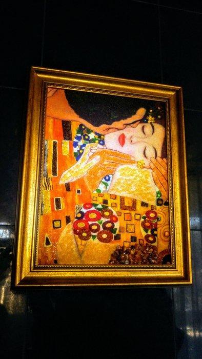 Baltische barnsteen - Gustav Klimt schilderij Kus -, Verzamelen, Dierenverzamelingen