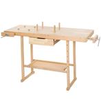 Houten Werkbank met bankschroeven 137x50x87 cm - bruin, Doe-het-zelf en Bouw, Werkbanken, Nieuw, Verzenden