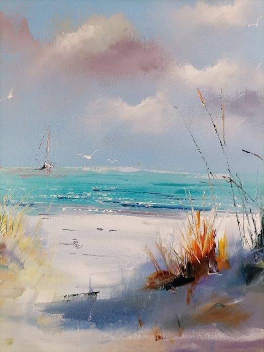 Alfred Anio - Wild beach, Antiek en Kunst, Kunst | Schilderijen | Modern