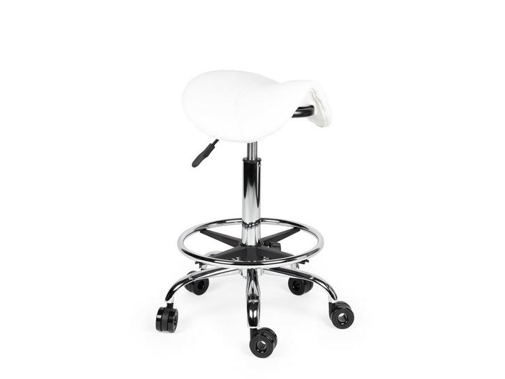 Kapperskruk Wit - Standaard Zithoogte met Voetsteun, Huis en Inrichting, Krukjes, Nieuw, In hoogte verstelbaar