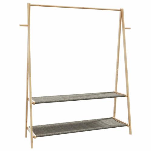 vidaXL Kledingrek met schappen 132x45,5x150,5 cm bamboe, Huis en Inrichting, Kasten | Kleerkasten, Nieuw, Verzenden