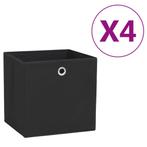 vidaXL Opbergboxen 4 st 28x28x28 cm nonwoven stof zwart, Doe-het-zelf en Bouw, Nieuw, Verzenden