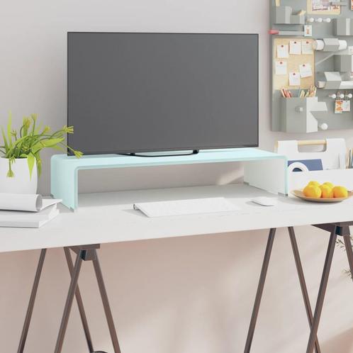 vidaXL Tv-meubel/monitorverhoger 70x30x13 cm glas groen, Maison & Meubles, Armoires | Mobilier de télévision, Envoi