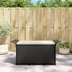 vidaXL Banc de jardin avec coussin noir 116x46x57 cm, Tuin en Terras, Tuinsets en Loungesets, Verzenden