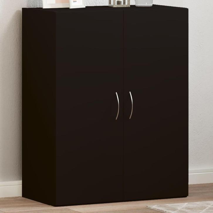 vidaXL Archiefkast 60x32x77,5 cm bewerkt hout zwart, Huis en Inrichting, Kasten | Overige, Nieuw, Verzenden