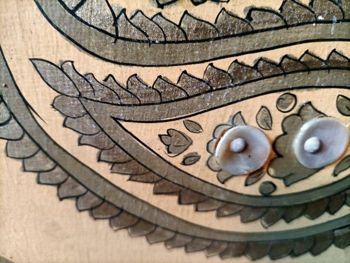 Zeldzame handbeschilderde bank in massief palissanderhout, Antiek en Kunst, Kunst | Niet-Westerse kunst