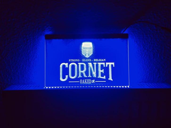 Cornet neon bord lamp LED verlichting reclame lichtbak bier, Huis en Inrichting, Lampen | Overige, Nieuw, Verzenden