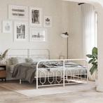 vidaXL Bedframe met hoofd- en voeteneinde metaal wit 140x200, Verzenden, Nieuw