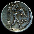 Romeinse Republiek. Herennia. Denarius 108-107 B.C.