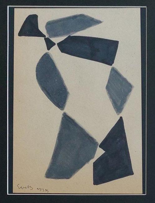 Siep Van Den Berg (1913-1998) - Geometrische Tango, Antiquités & Art, Art | Peinture | Moderne