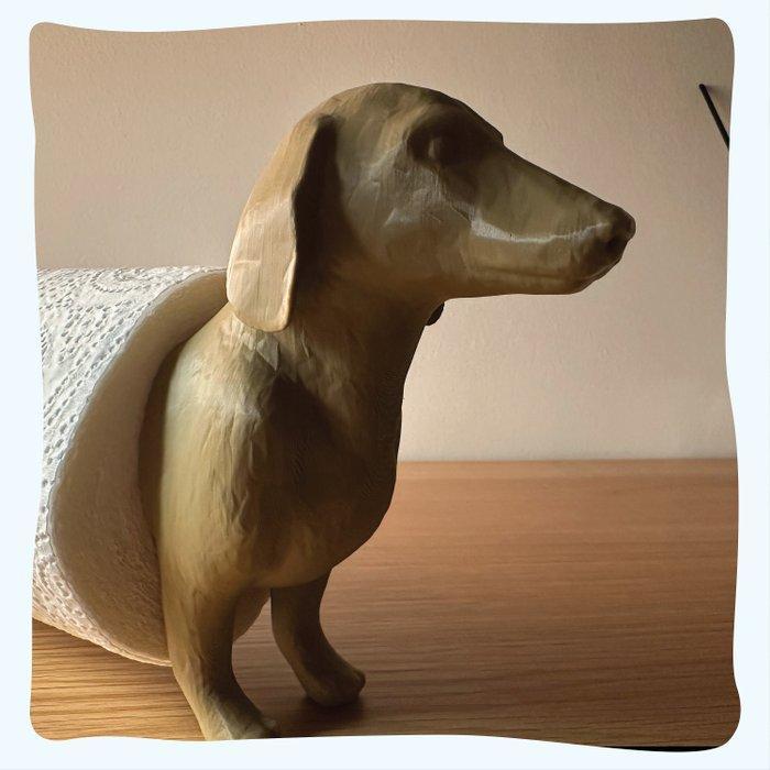 Dispenser - PLA - Teckel papieren handdoek houder, Antiek en Kunst, Curiosa en Brocante