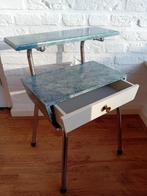 Table de chevet - métal bois - Petite table vintage en
