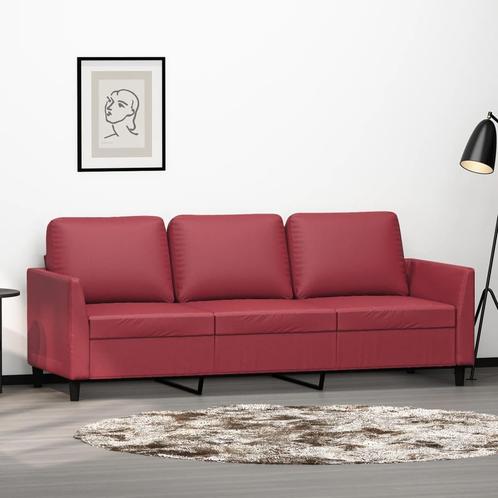 vidaXL Driezitsbank 180 cm kunstleer wijnrood, Huis en Inrichting, Zetels | Zetels, Nieuw, Verzenden