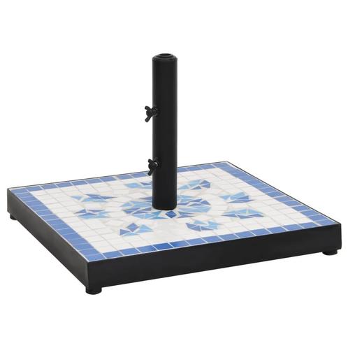 vidaXL Parasolvoet vierkant 12 kg blauw en wit, Tuin en Terras, Parasols, Nieuw, Verzenden