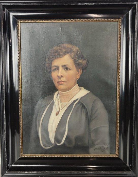 École belge (XIX) - Portret van een vrouw, Antiquités & Art, Art | Peinture | Classique