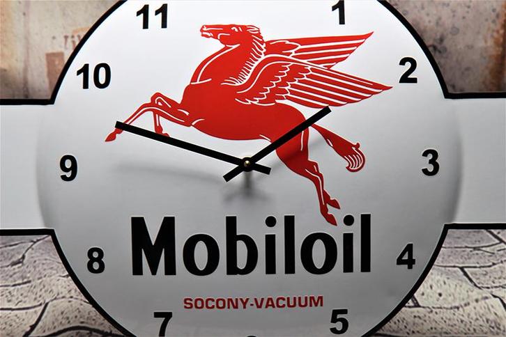Emaille Klok Mobiloil, Verzamelen, Merken en Reclamevoorwerpen, Verzenden